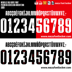 Newells Old Boys 2026 Font Vector – Powerful Rosario Pride
