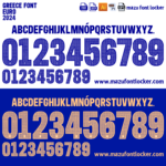 Greece Euro 2024 Home & Away Font Vector (Digital Download)