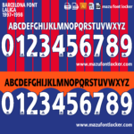 Barcelona 1997-98 Home & Away Font Vector (Digital Download)