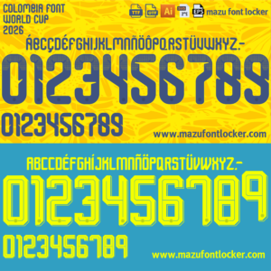 Colombia World Cup 2026 Home & Away Font Vector (Digital Download)