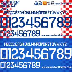 croatia world cup 2026 home & away font vector (digital download)