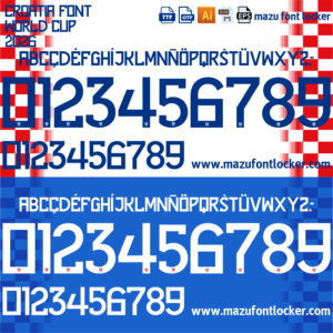 Croatia World Cup 2026 Home & Away Font Vector (Digital Download)