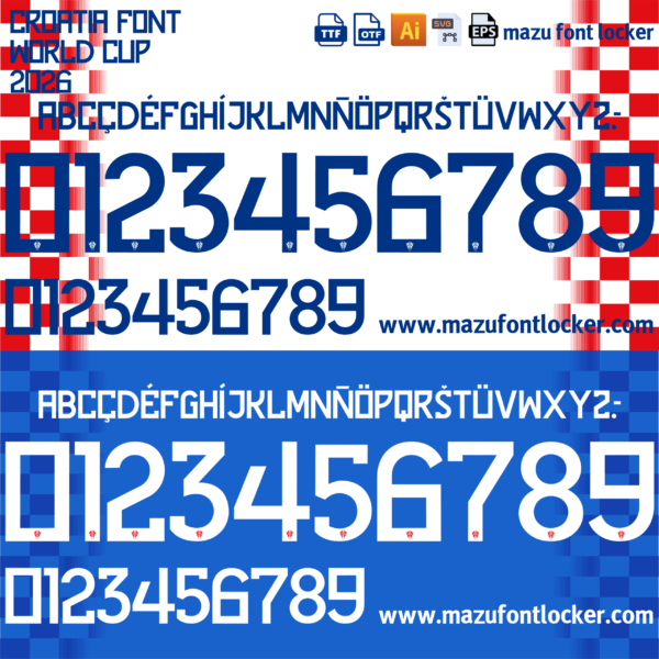 Croatia World Cup 2026 Font Vector (AI, EPS, SVG, TTF) – #1 Authentic Style