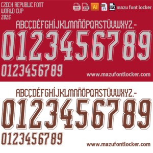 Czech Republic World Cup 2026 Home & Away Font Vector (Digital Download)
