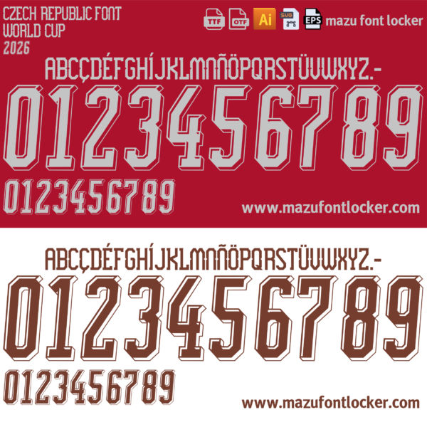 Czech Republic World Cup 2026 Font Vector (AI, EPS, SVG, TTF) – #1 Authentic Style