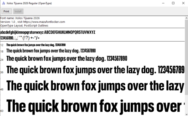 Xolos Tijuana 2026 Home & Away Font Vector (Digital Download)