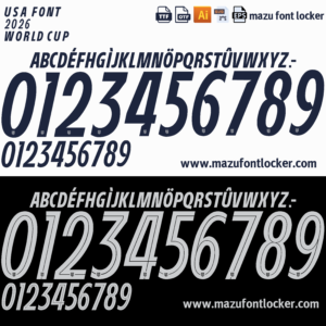 usa world cup 2026 font vector