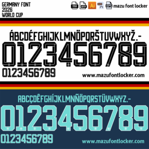 Germany World Cup 2026 Home & Away Font Vector (Digital Download)