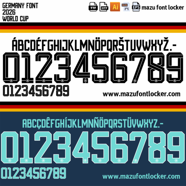 Germany World Cup 2026 Font Vector (AI, EPS, SVG, TTF) – #1 Authentic Style