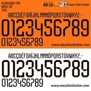 netherlands world cup 2026 home & away font vector (digital download)