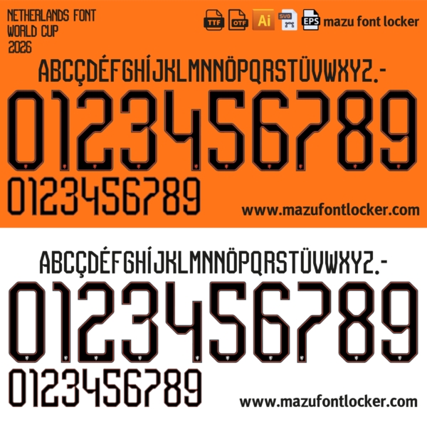 Netherlands World Cup 2026 Font Vector (AI, EPS, SVG, TTF) – #1 Authentic Style