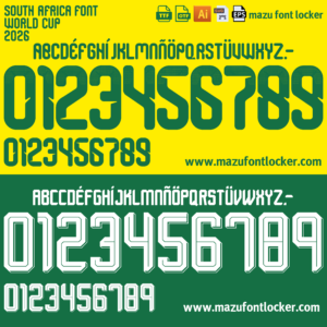 south africa world cup 2026 home & away font vector (digital download)