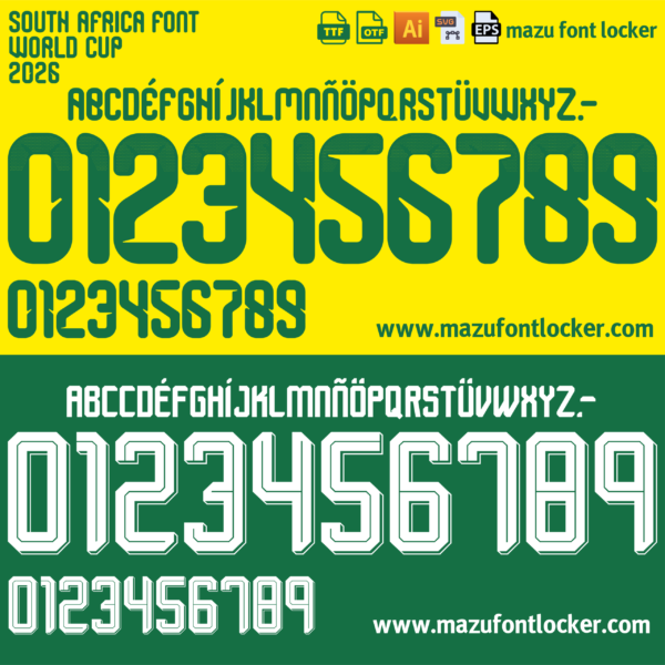 South Africa World Cup 2026 Font Vector (AI, EPS, SVG, TTF) – #1 Authentic Style