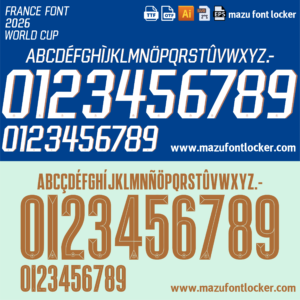 France World Cup 2026 Home & Away Font Vector (Digital Download)
