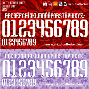 South Korea World Cup 2026 Home & Away Font Vector (Digital Download)