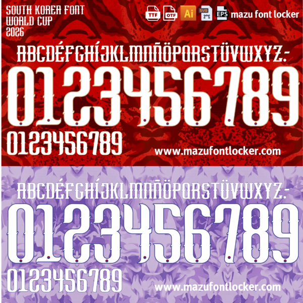 South Korea World Cup 2026 Font Vector (AI, EPS, SVG, TTF) – #1 Authentic Style