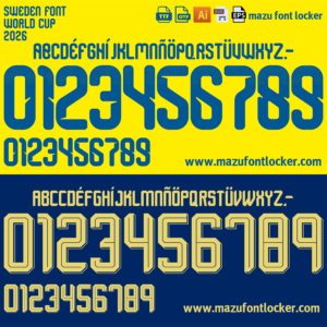 Sweden World Cup 2026 Home & Away Font Vector (Digital Download)