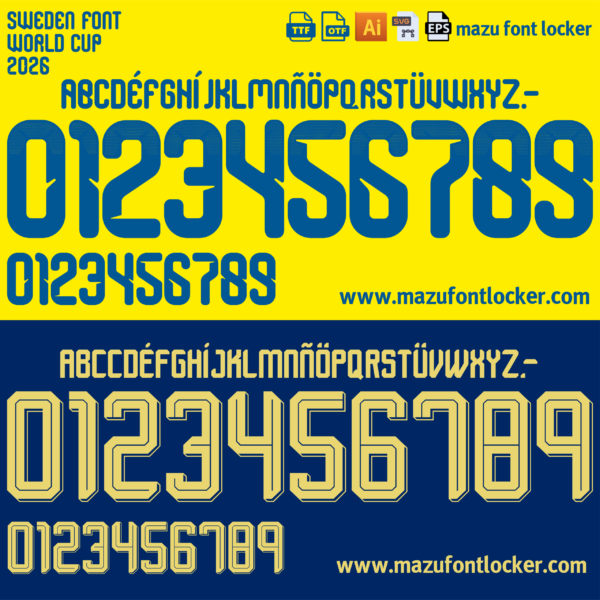 Sweden World Cup 2026 Font Vector (AI, EPS, SVG, TTF) – #1 Authentic Style