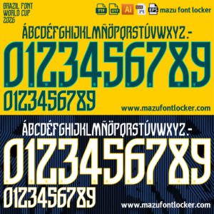 brazil world cup 2026 home & away font vector (digital download)