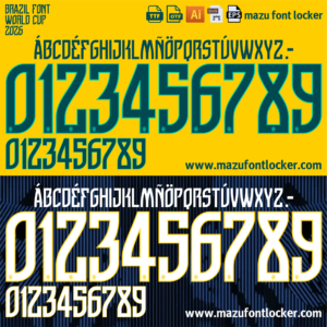 Brazil World Cup 2026 Home & Away Font Vector (Digital Download)