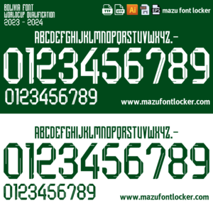 Bolivia 2023-24 Home & Away Font Vector (Digital Download)