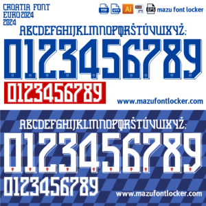 Croatia Euro 2024 Home & Away Font Vector (Digital Download)