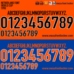 Netherland World Cup 1998 Home & Away Font Vector (Digital Download)