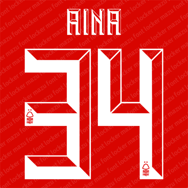 Nottingham Forest 2024-2025 Font Vector (AI, EPS, SVG, TTF) – Vibrant Tricky Trees Kit