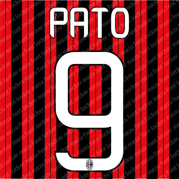 AC Milan 2012-2014 Font Vector (AI, EPS, SVG, TTF) – Authentic Retro Kit