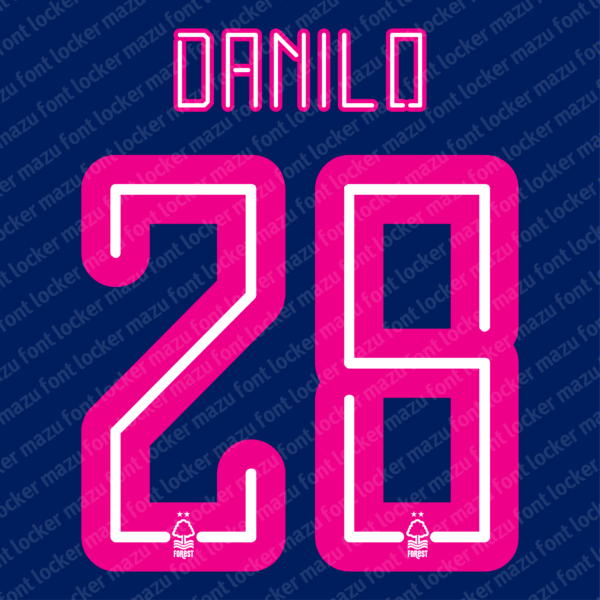 Nottingham Forest 2024-2025 Font Vector (AI, EPS, SVG, TTF) – Vibrant Tricky Trees Kit