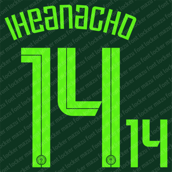 Nigeria World Cup 2018 Font Vector – Legendary Super Eagles Jersey Style