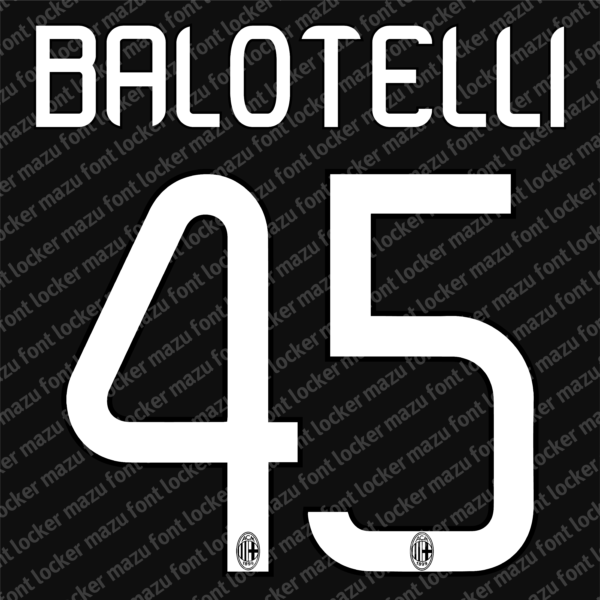 AC Milan 2012-2014 Font Vector (AI, EPS, SVG, TTF) – Authentic Retro Kit