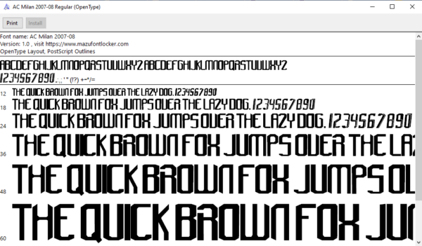 AC Milan 2007-2008 Font Vector (AI, EPS, SVG, TTF) – #1 Authentic Style