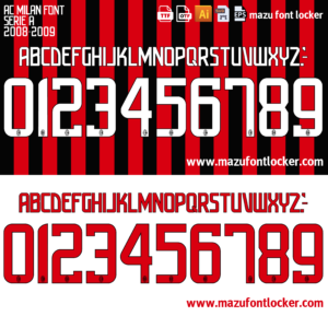 AC Milan 2008-2009 Font Vector – Glorious Rossoneri Powerfont