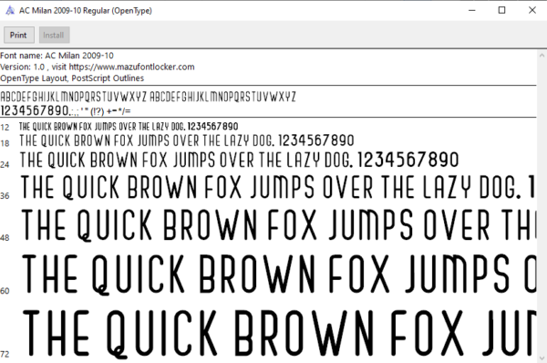 AC Milan 2009-2010 Font Vector (AI, EPS, SVG, TTF) – #1 Authentic Style