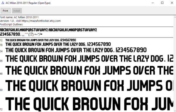 AC Milan 2010-2011 Font Vector (AI, EPS, SVG, TTF) – #1 Authentic Style