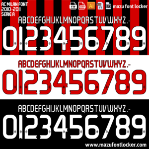 AC Milan 2010-2011 Font Vector (AI, EPS, SVG, TTF) – Elegant Rossoneri Style