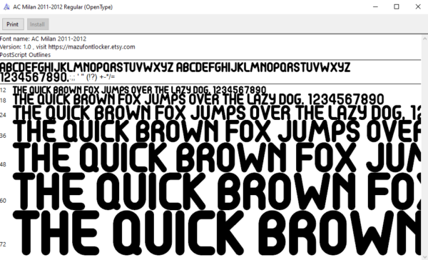 AC Milan 2011-2012 Font Vector (AI, EPS, SVG, TTF) – #1 Authentic Style