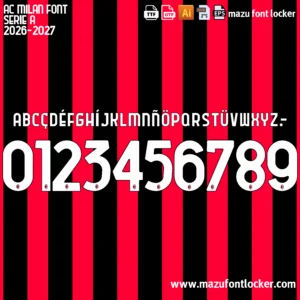AC Milan 2026-2027 Font Vector – Unstoppable Legendary Rossoneri Champion
