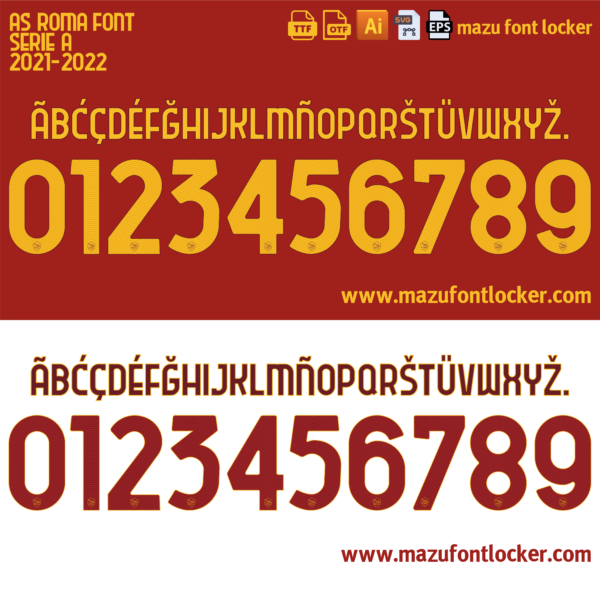 AS Roma 2021-2022 Font Vector – Epic Giallorossi Masterpiece