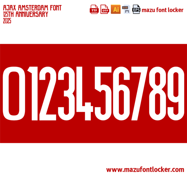 Ajax Amsterdam 125th Anniversary 2025 Font – Ultimate Godenzonen Masterpiece