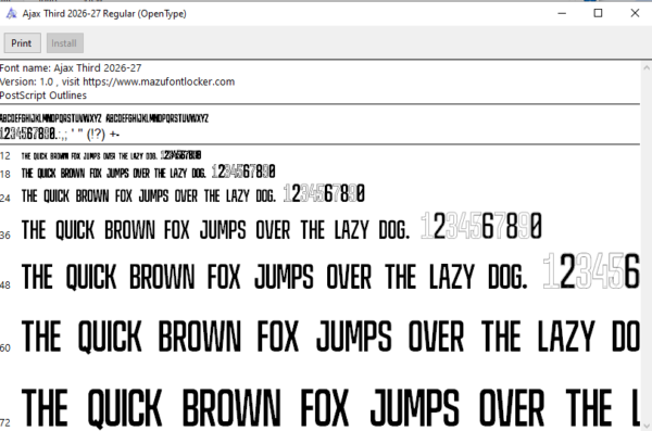 Ajax Third 2026-2027 Font Vector (AI, EPS, SVG, TTF) – #1 Authentic Style