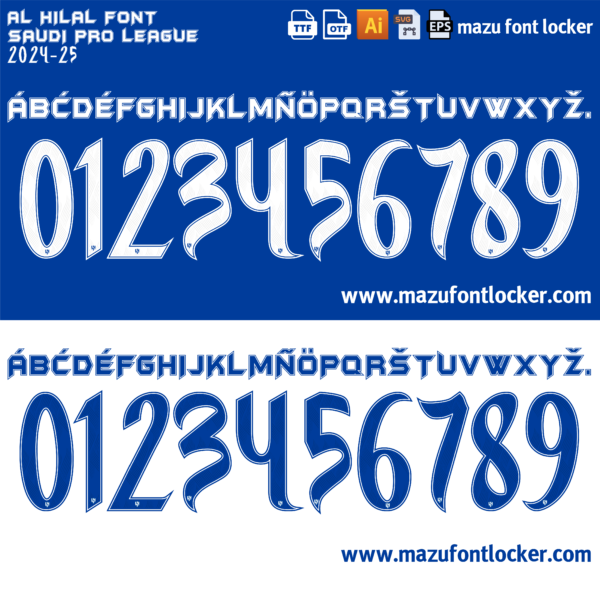 Al Hilal 2024-2025 Font – Dominant Blue Thunder Masterpiece