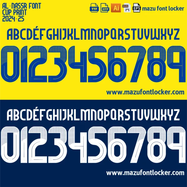 Al-Nassr 2024-2025 Font Vector – Epic Yellow Knights Masterpiece