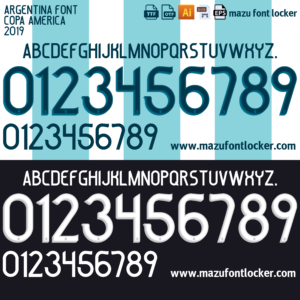 Argentina Copa America 2019 Font Vector – Legendary Albiceleste Triumph Masterpiece