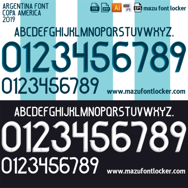 Argentina Copa America 2019 Font Vector – Legendary Albiceleste Triumph Masterpiece