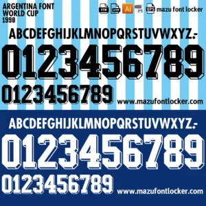 Argentina World Cup 1998 Font Vector – Epic Explosive Albiceleste Masterpiece