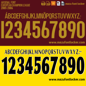 Arsenal 2005-2006 Font Vector – Legendary Invincibles Masterpiece