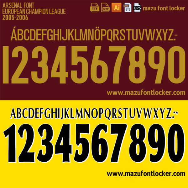 Arsenal 2005-2006 Font Vector – Legendary Invincibles Masterpiece