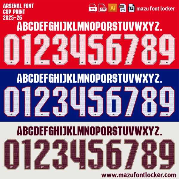 Arsenal 2025-26 Font Vector (AI, EPS, SVG, TTF) – #1 Authentic Style